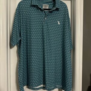 Nautical Teal Patterned Polo Shirt